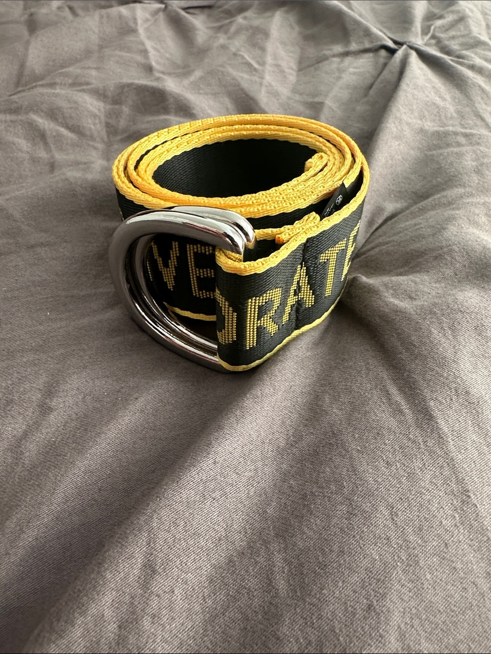 Ethika Yellow and Black Webbing Belt -XL